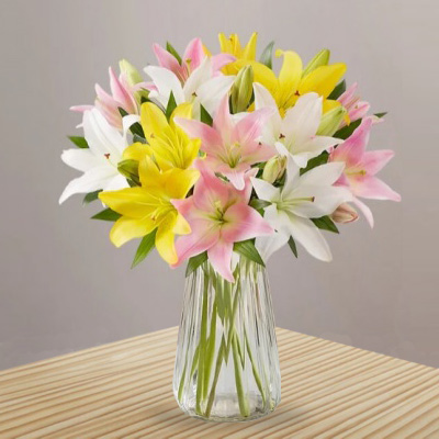 Mixed Lilies Vase