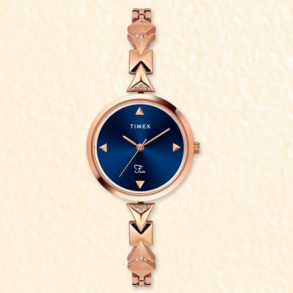 Timex Fria Women Blue Round Dial Wristwatch Giftsmyntra