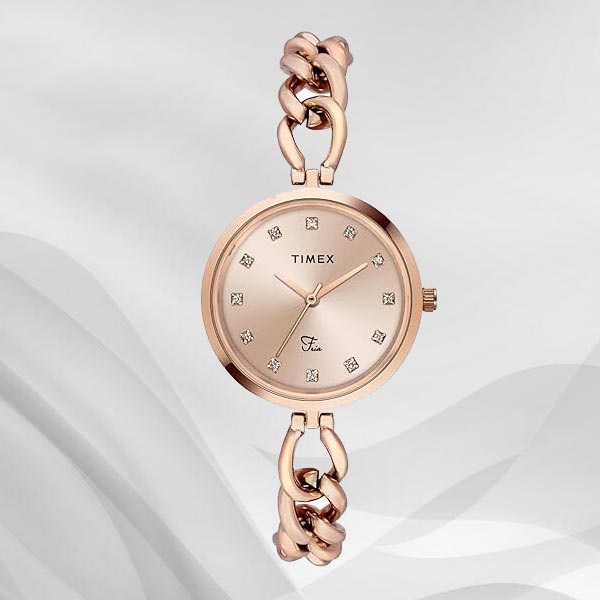 TIMEX Fria Rose Gold Round Dial Women's Watch