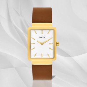 Timex Rectangular Ladies Watch with Leather Strap