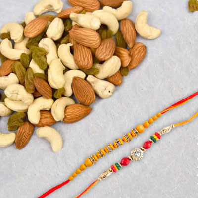 1kg Mixed Dry Fruits with 2 Rakhis