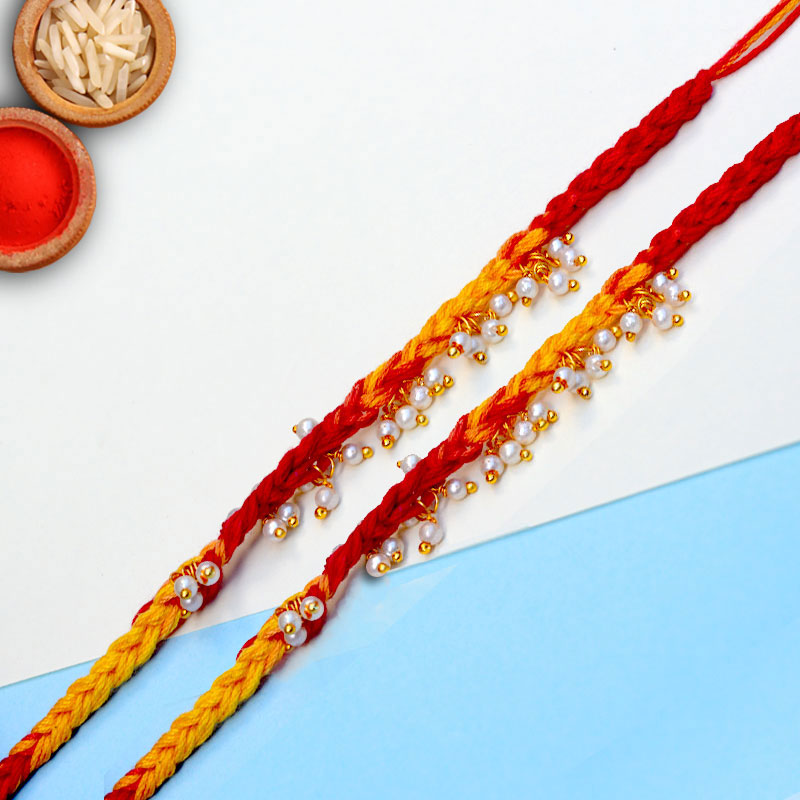 2 Pearl Beads Rakhi thread