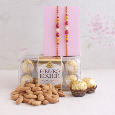 2 Rakhi with Ferrero Rocher and Almond