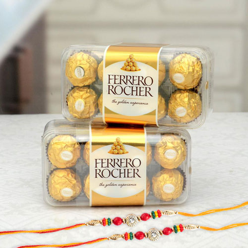 2 Rakhis with 2box of Ferrero Rocher Chocolates
