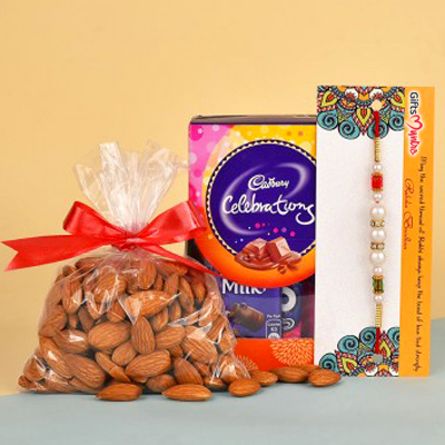 Designer Rakhi with Chocolate Almond