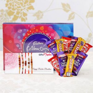 Five Rakhis Set with Chocolates