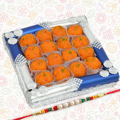 Haldiram's Laddu Sweets Tray with Rakhi