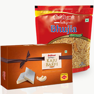 Halidirams Kaju Barfi with Bhujia