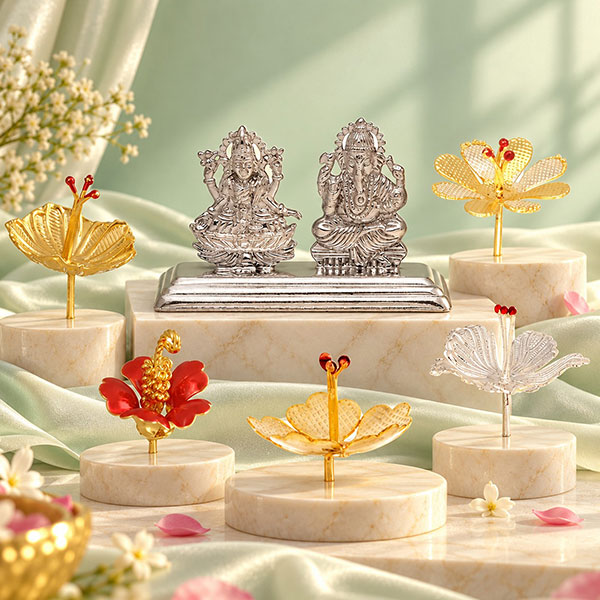 Shringar Divine Lakshmi Ganesh & Golden Lotus Combo