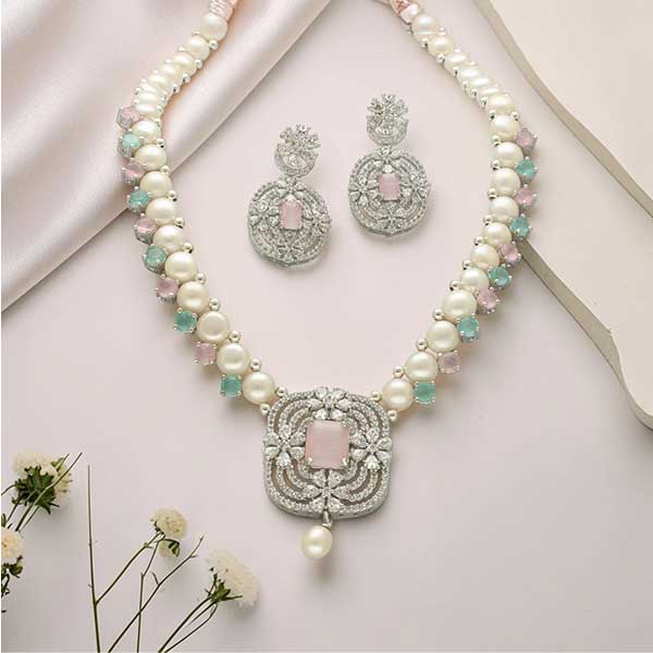 Blush Celeste Pearl Necklace Set