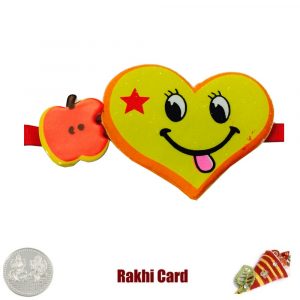 Smiley Rakhi with Free Silver Coin