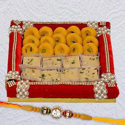 Mewa Mithai Tray with Rakhi