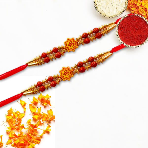 OM Beads Rakhi Thread Set