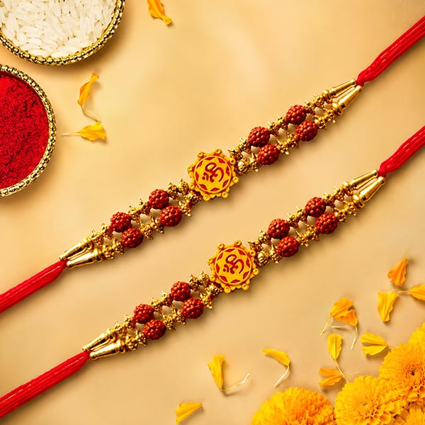 OM Beads Rakhi Thread Set
