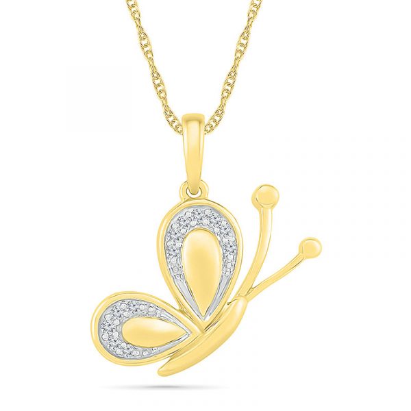 18kt Butterfly Diamond Pendant