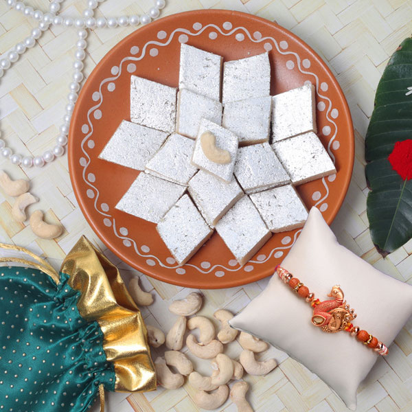 Pure Kaju Barfi with Cashew and Rakhi