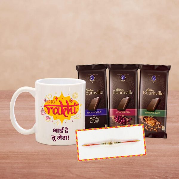 Rakhi Mug with Bournvilla Chocolates