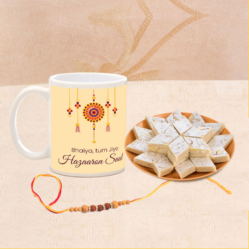 Rakhi Mug with Kaju Katli