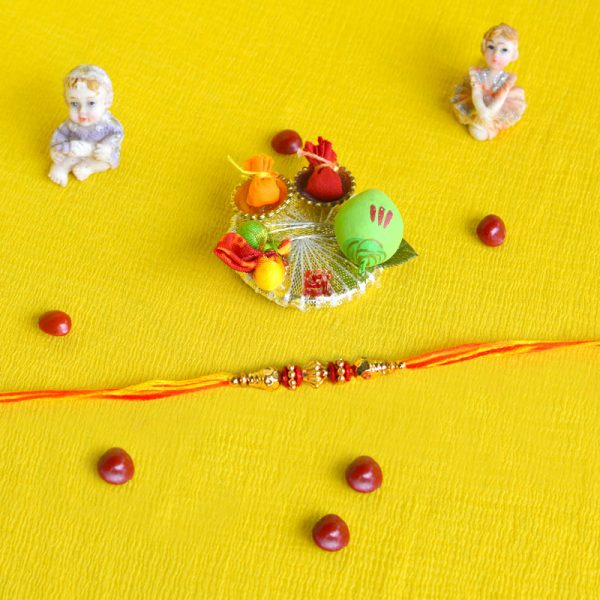 Rakhi with Roli Chawal Sagun Tray