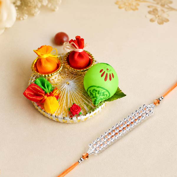 Rakhi with Roli Chawal Sagun Tray