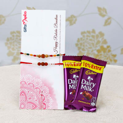 Set of 2 Rakhi with Dairy Milk Chocolates