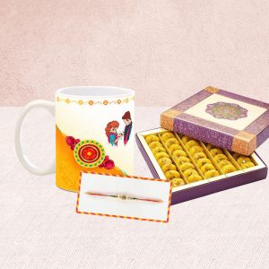 Special Rakhi Mug with Mewa Peda