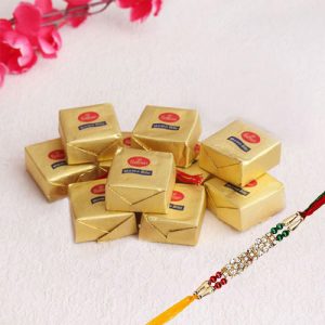 Stone Rakhi With 250gm Kaju Bite