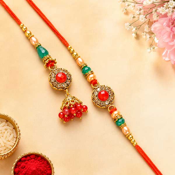 Stunning Metal Designer Rakhi Pair