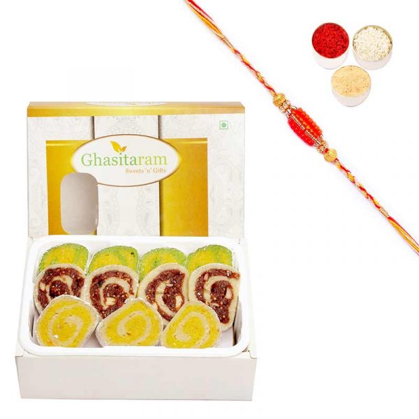 Sugarfree Assorted Moons Box 200 gms with Rakhi