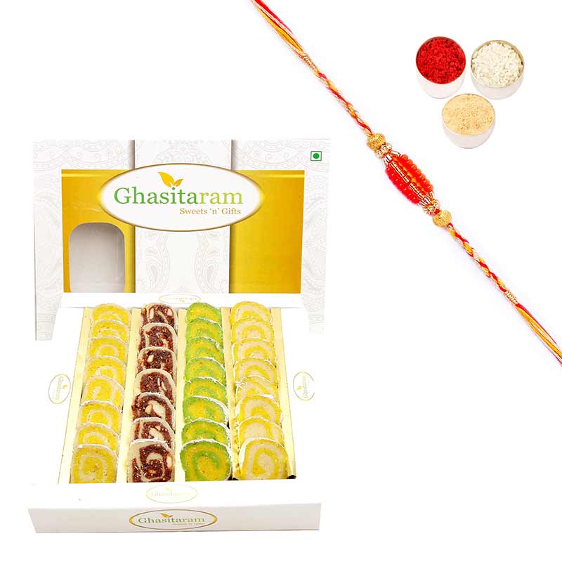 Sugarfree Assorted Moons Box 400 gms with Rakhi