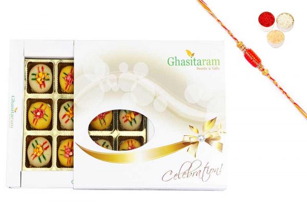 Sugarfree Assorted Mawa Peda Box with Rakhi