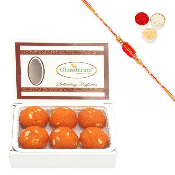 Sugarfree Motichoor Ladoo Box 200 gms with Rakhi