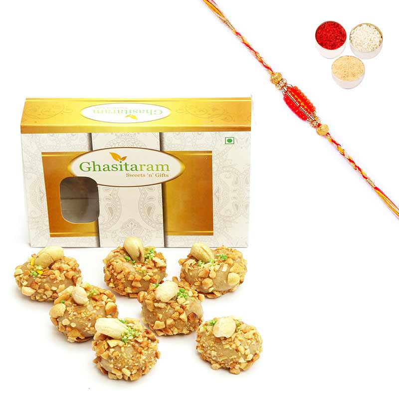 Sugarfree Roasted Kaju Laddoo 200 gms with Rakhi