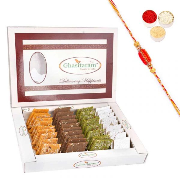 Pure Assorted Kaju Katlis 400 gms with Rakhi