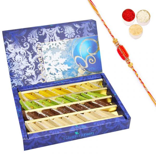 Pure Assorted Kaju Katlis 800 gms with Rakhi