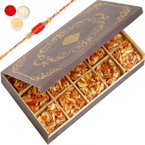 Roasted Almond Bites Box with Rakhi