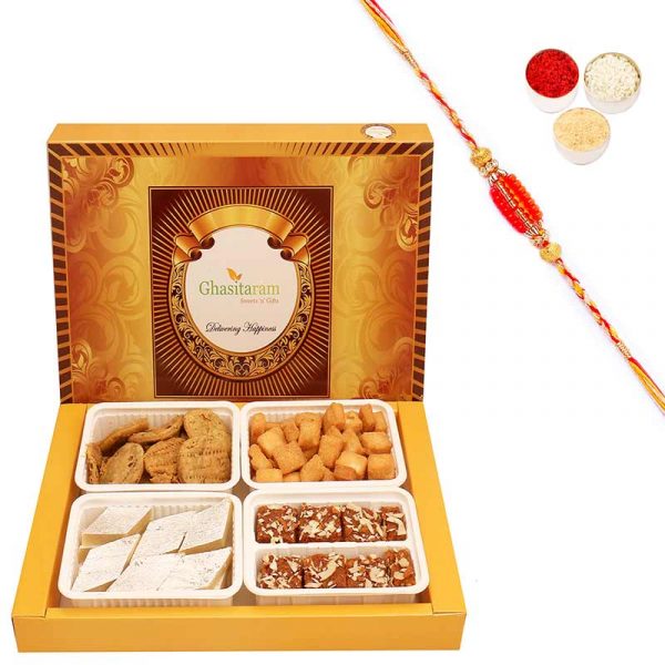 Best Sweets Box with Beads Rakhi