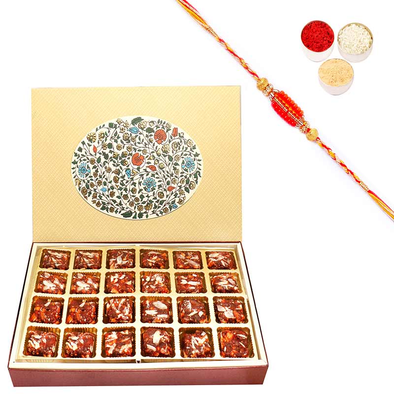 Sugarfree Dates and Figs Bites Box with Rakhi