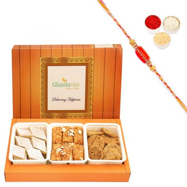 Mithai Namkeen with Beads Rakhi