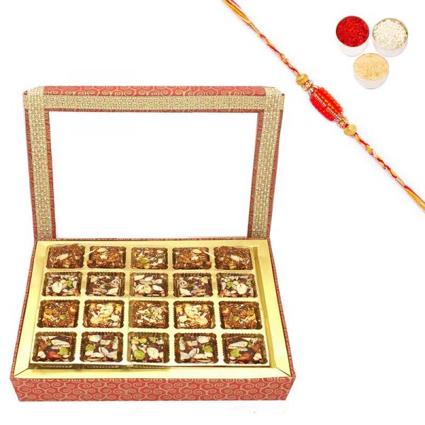 Sugarfree Bites Hamper Box with Rakhi