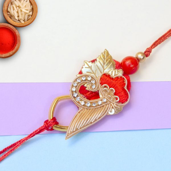 Red Shiny Satin Rakhi