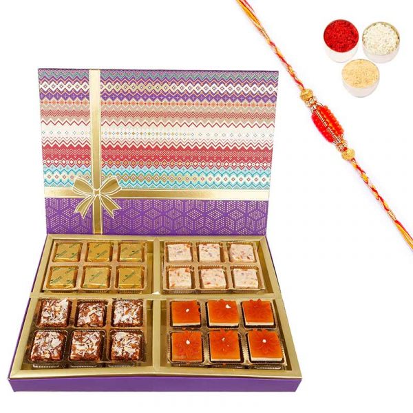 Fruit n Nut Assorted 24 Bites Box with Beads Rakhi