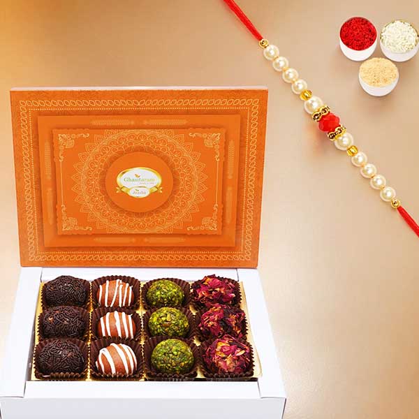 Assorted Fancy Dryfruit Laddo 12 pcs with Rakhi