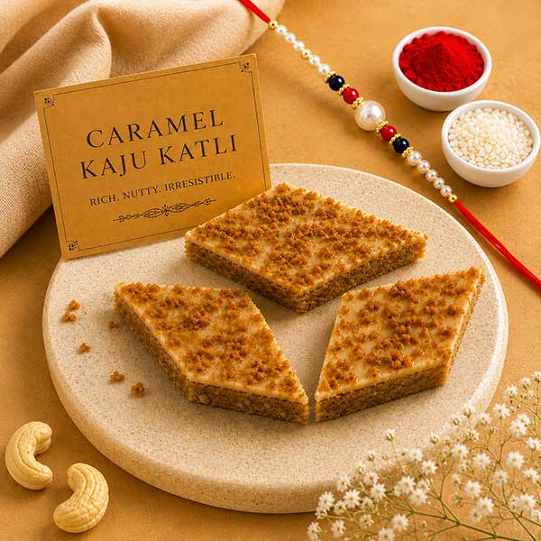 Caramel Speculoos Katlis 400 gms with Rakhi