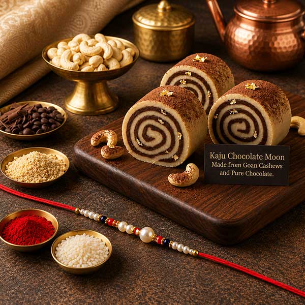 Cashew Chocolate Moon 200 gms with Rakhi
