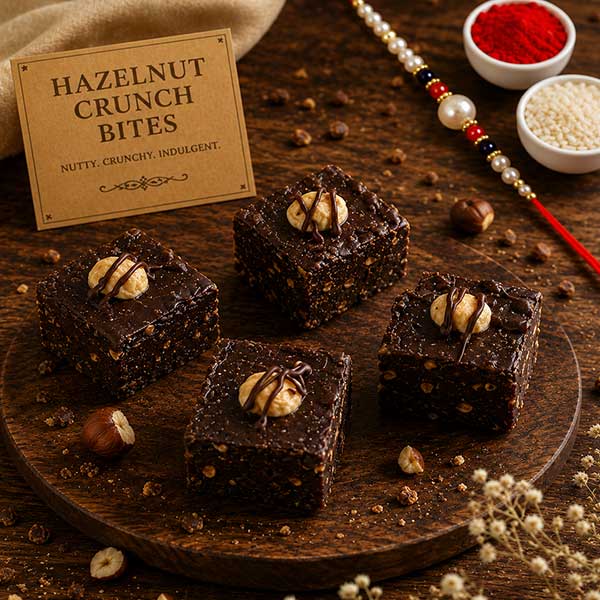 Hazelnut Crunch Bites 18 Pcs with Rakhi