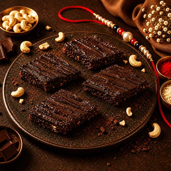 Sugarfree Chocolate Kaju Katli 400 gms with Rakhi