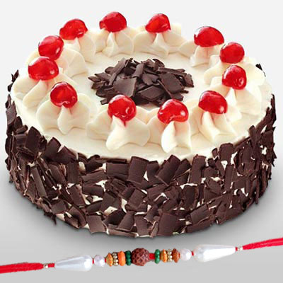Black Forest Cake with Rakhi Express Delivery