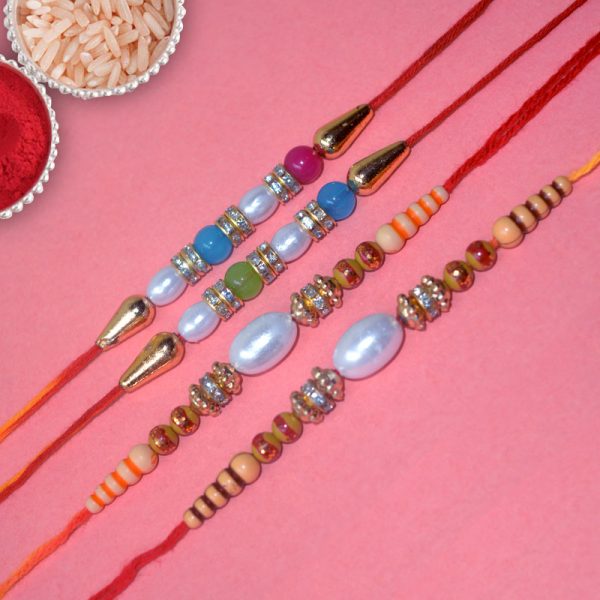 Four Set of Pearl Rakhi