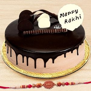Happy Rakhi Chocolate Cake with Rakhi